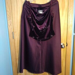 City Triangles 2-piece Velvet Tank with floor length Skirt